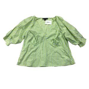 Sanctuary Women's Top Size Large Green Energy Crop Peasant
